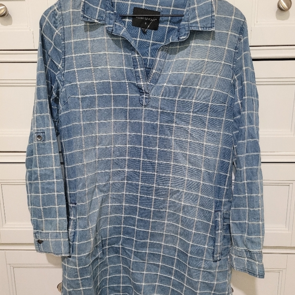 Vince Camuto Blue Plaid Long Sleeve Shirt